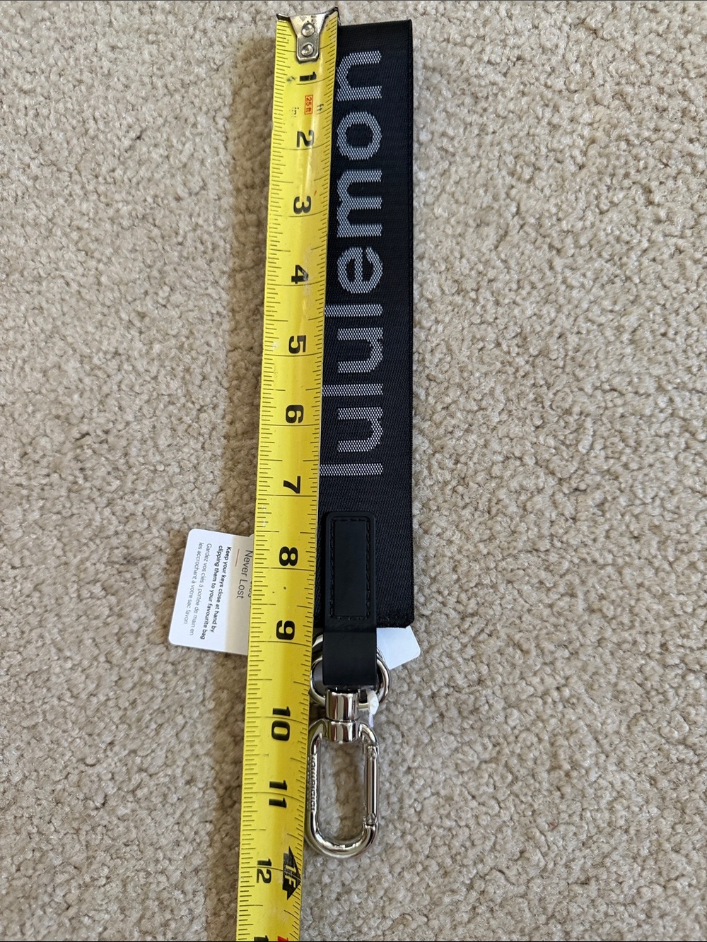 NWT Lululemon athletica Black Keychain Wristlet with Gray Logo Never Lost - Picture 5 of 5
